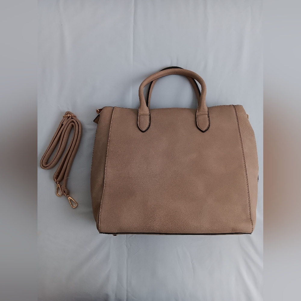 New Beige Nude Office School Laptop Computer Crossbody Handbag Purse Bag - Picture 13 of 14